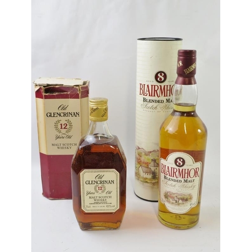 337 - 2 bottles: Blairmhor 8 year old blended malt Scotch whisky in tube, 70cl, 40% vol; Old Glencrinan 12... 