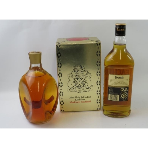 345 - 2 bottles: Dimple Scotch whisky, boxed, 1970s bottling, 26 2/3 fl oz, 70 proof; Teacher's Highland C... 