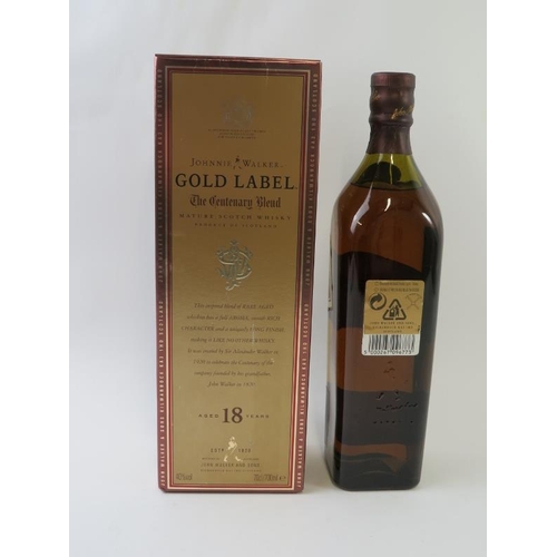 354 - One bottle of Johnnie Walker Gold Label Scotch Whisky, The Centenary Blend Aged 18 Years, 70cl, 40% ... 