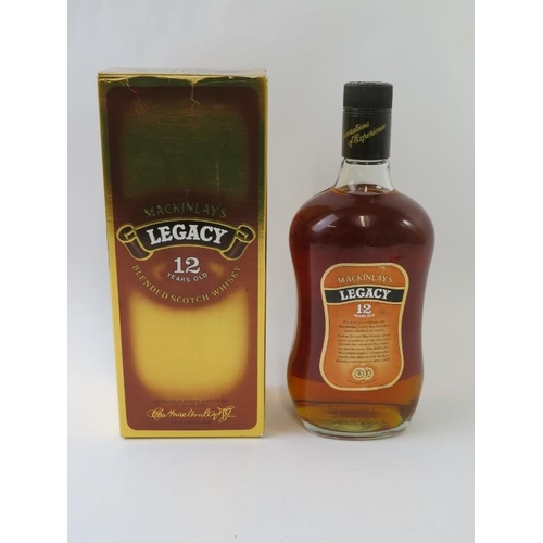 355 - One bottle of Mackinlay's Legacy 12 year old Legacy Scotch whisky, 75cl, 40% vol, 1980s bottling.