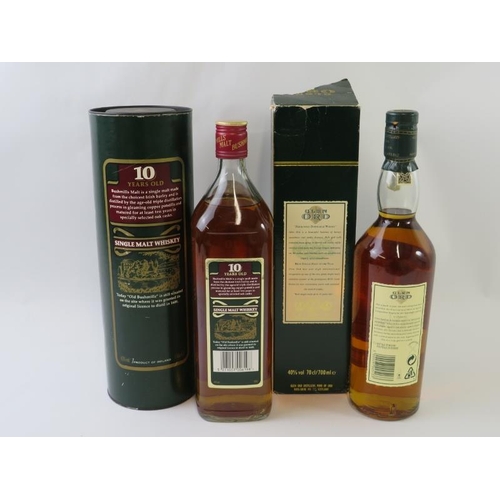 370 - 2 bottles: One litre bottle of Bushmills 10 year Irish Malt Whiskey, 100cl, 43% vol, 1980s bottling,... 