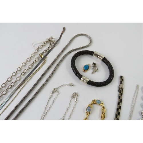 454 - Costume jewellery to comprise mostly necklaces and bracelets to include some silver items, a Pandora... 