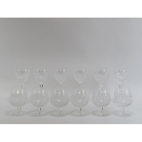 47 - A Waterford Coleen pattern crystal glass set of six wine glasses and six brandy glasses. (12 items).... 