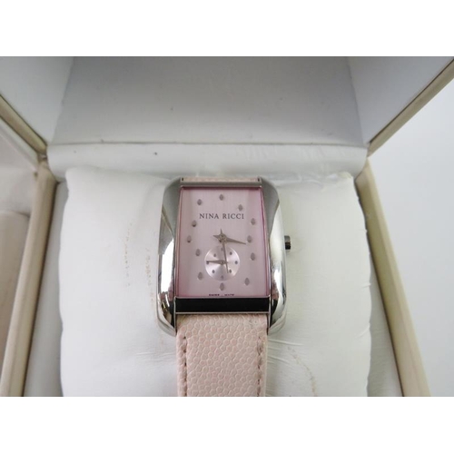 471 - Nina Ricci: two ladies quartz wristwatches, boxed. 
Condition report: Bentleys can not guarantee the... 