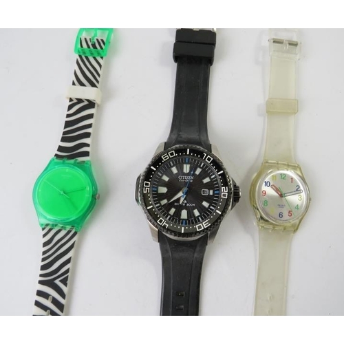 474 - A Citizen Eco-Drive gent’s wristwatch; and two Swatch watches (3)
Bentleys can not guarantee the wor... 