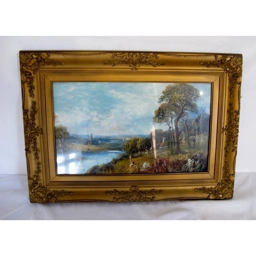 501 - A pair of framed and glazed oils on board.  Highland landscape scenes, and a landscape scene with co... 