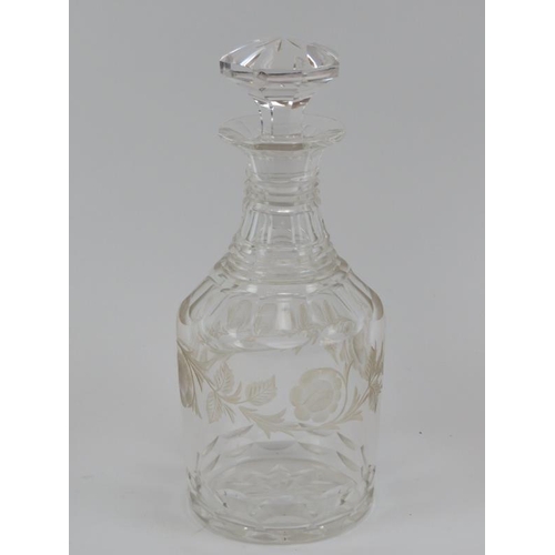 53 - A group of glassware items, 20th century. Comprising two vases, a jug engraved with fern leaves and ... 