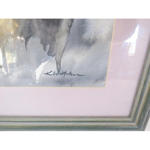 549 - Kay Whittaker. Framed and glazed watercolour. Study of Miles Davies Jazz Musician.  Signed lower rig... 