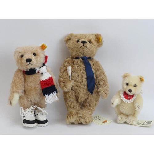 74 - A group of three Steiff Danbury Mint exclusive teddy bears. Buttoned yellow tags (654541 / 654565 / ... 