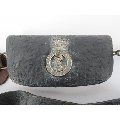 98 - Militaria: A rare East Kent Regiment 2nd Volunteer Battalion cross chest belt with pouch and whistle... 