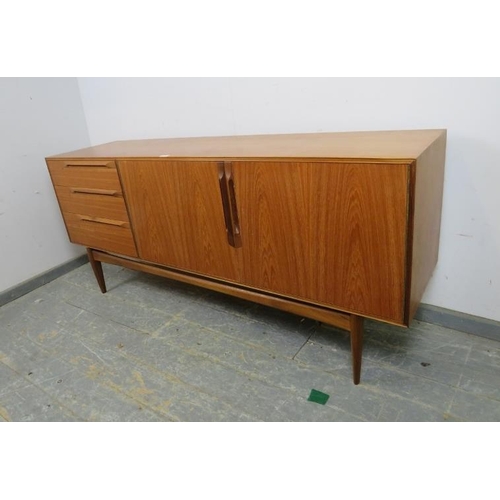 720 - A mid-century teak sideboard by McIntosh, housing three short drawers and two cupboards with fitted ... 