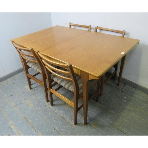 732 - A mid-century teak extending dining table by Younger to match previous lot, with butterfly folding c... 