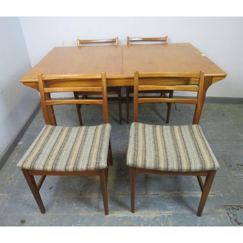 732 - A mid-century teak extending dining table by Younger to match previous lot, with butterfly folding c... 