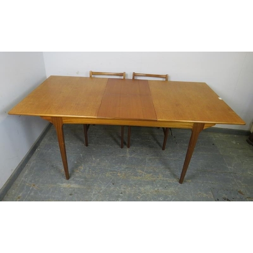 732 - A mid-century teak extending dining table by Younger to match previous lot, with butterfly folding c... 