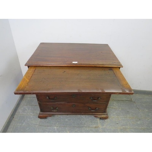 753 - A Georgian mahogany batchelor's chest of small proportions, having a pull-out brushing slide above f... 