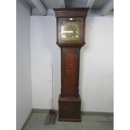 812 - An early 18th century cottage sized oak cased 8-day longcase clock by William Parkinson of Lancaster... 