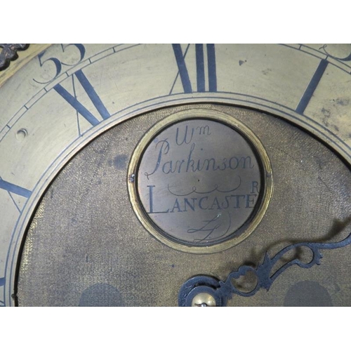 812 - An early 18th century cottage sized oak cased 8-day longcase clock by William Parkinson of Lancaster... 