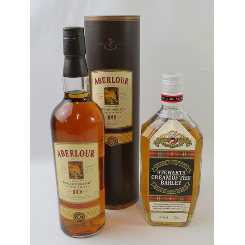 342 - 2 bottles: Aberlour 10 year old single malt Scotch whisky in tube, 1990s bottling, 70cl, 40% vol; St... 