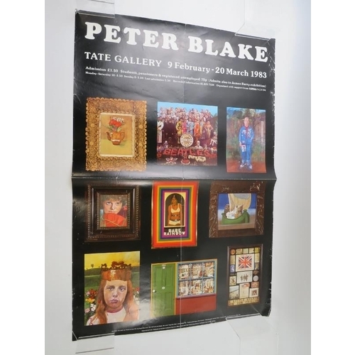 297 - Five vintage 1970s/80s Tate Gallery Exhibition posters including Peter Blake, Turner, De Chirico, Sc... 