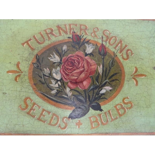 151 - Two Turner & Sons ‘Lilies’ and ‘Campanula’ seeds and bulbs hand painted tin boxes with covers, mid/l... 