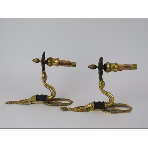 163 - A pair of vintage swan and acanthus wall lights, early/mid 20th century. (2 items) 20.5 cm height.
C... 