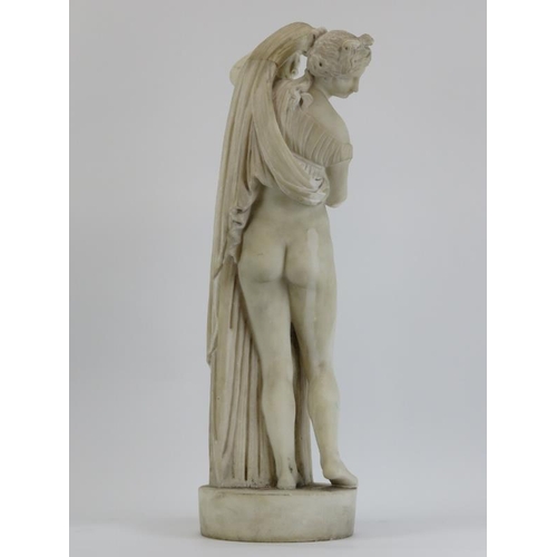 18 - A carved alabaster stone statue of The Venus Callipyge (Aphrodite Kallipygos), probably 19th century... 