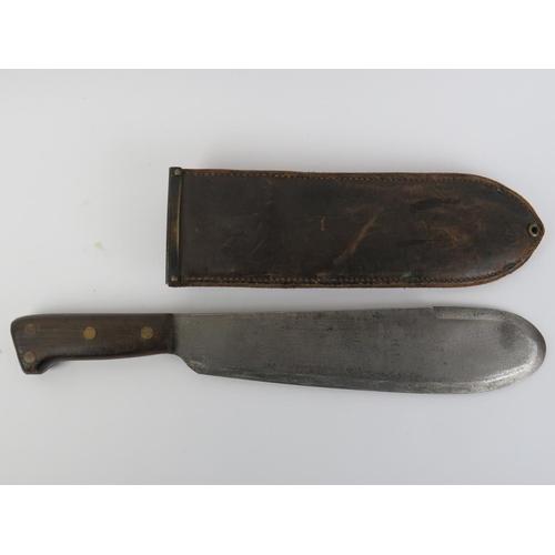 216 - An American WWII U.S. Marines Medical Corpsmen Bolo knife. With original leather scabbard marked ‘U.... 