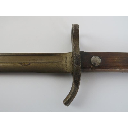 261 - A Finnish Cicil Guard M28 bayonet with scabbard. Code: S42651. Ricasso marked 'Hackman & Co,'.43.3 c... 