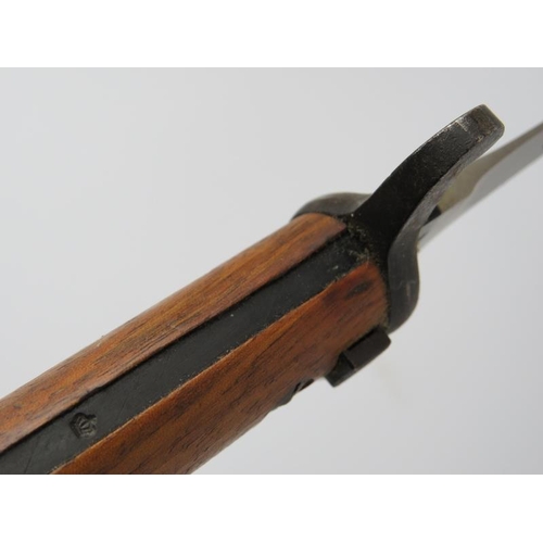 265 - A Swedish M1914 bayonet with scabbard. With double edged blade, ricasso struck EJ AB with anchor for... 