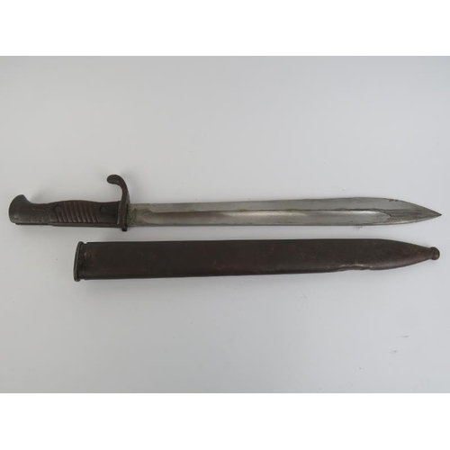 287 - A WWI era Imperial German Mauser ‘Butcher’ bayonet and scabbard. 37cm Picasso marked ‘Schleutermann ... 