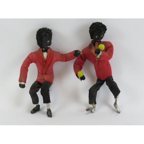 30 - Two rare African American jazz musician model figures. These were made by African American US Milita... 