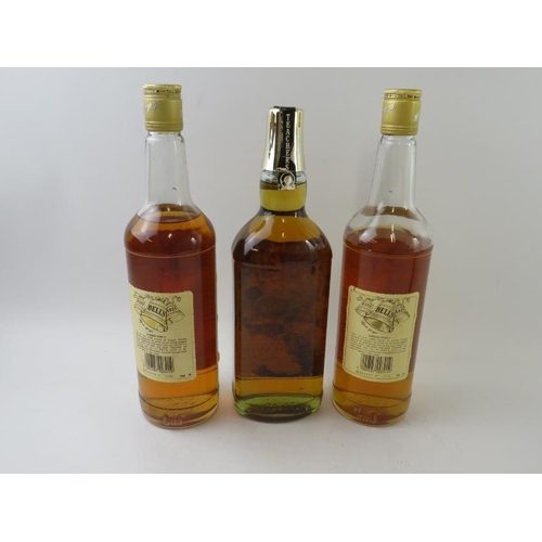 305 - 3 bottles: 1 bottle of Teacher's blended Scotch whisky, 26 2/3 Fl Oz, 70 proof, 1970s bottling; 2 bo... 