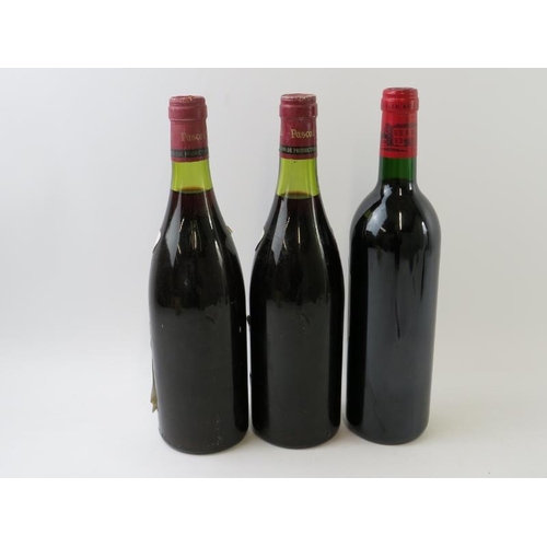 315 - 3 bottles: 2 bottles Hermitage Pascal 1983 red wine, 75cl; 1 bottle of Chateau d'Angludet 1994 Marga... 