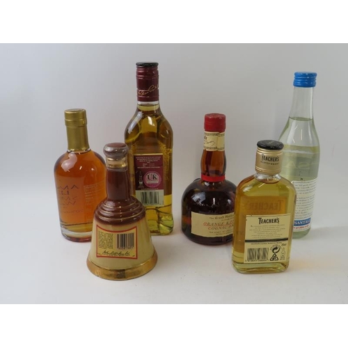 319 - 6 bottles: 1 Grant's Scotch whisky, 35cl; 1 Teacher's Scotch whisky, 20cl; 1 Bell's Scotch whisky ce... 