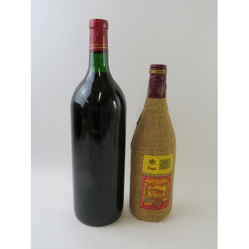 327 - 2 bottles: 1 magnum of Chateau La Croix de Grezard Lussac St Emilion 1986 red wine, 150cl; 1 bottle ... 