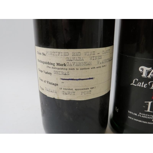 328 - 3 bottles: 1 bottle of Taylor's LBV 1983 port, 70cl; 1 bottle of Dona Elvira Vinho Licoroso, 70cl; 1... 