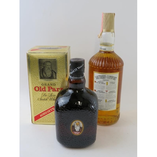 338 - 2 bottles: 1 bottle of Old Parr 12 year old Scotch whisky, 75cl, 43% vol, boxed, 1980s bottling; 1 l... 