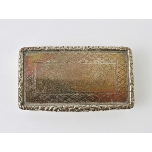 365 - An early Victorian silver snuff box with engraved decoration, hallmarked for Birmingham 1843, maker ... 