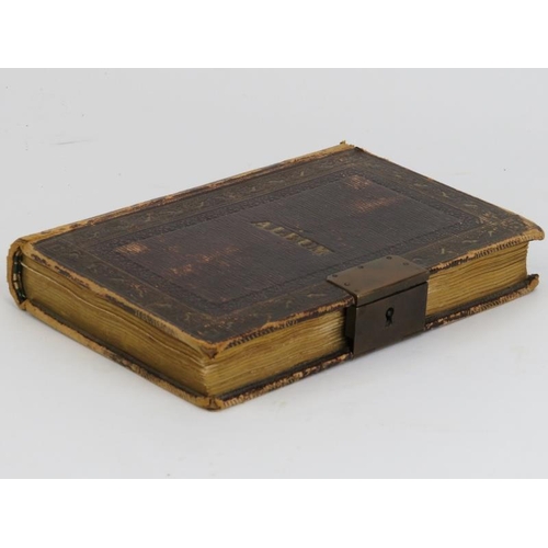 41 - An antique hand written book of poetry, circa 1820s-40s. Half filled with poems written by various h... 