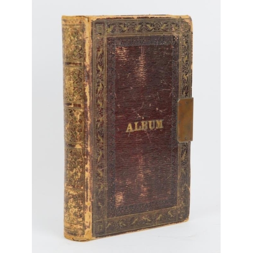 41 - An antique hand written book of poetry, circa 1820s-40s. Half filled with poems written by various h... 