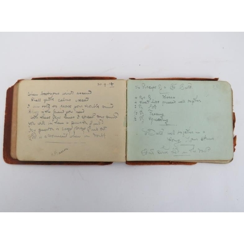 42 - An antique autograph album hand written with short poems by various hands, pre/during/post WWI era. ... 