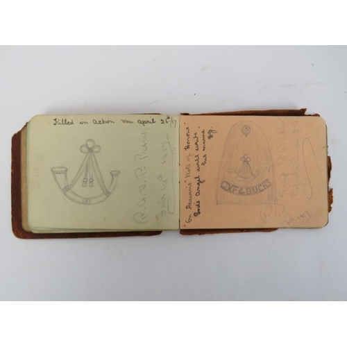 42 - An antique autograph album hand written with short poems by various hands, pre/during/post WWI era. ... 