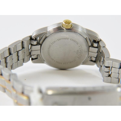 451 - A ladies Tissot PR50 stainless steel and gold plated wristwatch with date aperture.
Condition report... 