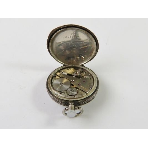 470 - A rolled gold Swiss made open faced pocket watch with seconds subsidiary wheel; another gilt metal h... 