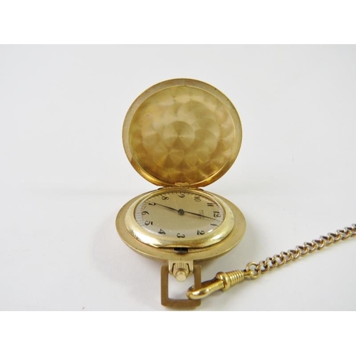 470 - A rolled gold Swiss made open faced pocket watch with seconds subsidiary wheel; another gilt metal h... 