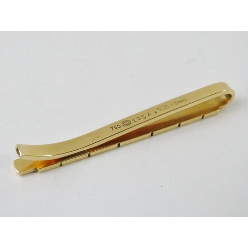 494 - A 1960s George Jensen 18ct gold tie bar, design number 1064 A, by Henry Pilstrup. Fully hallmarked f... 