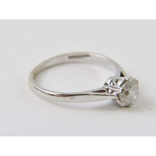 500 - An 18ct white gold solitaire ring set with a single brilliant cut round diamond, approximately 1ct. ... 