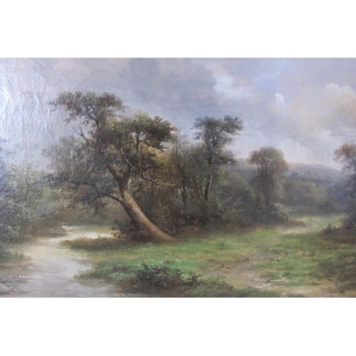 505 - John Henry Boel 1890-1915. Pair of framed oils on canvas.  Landscape scenes, signed lower left and r... 