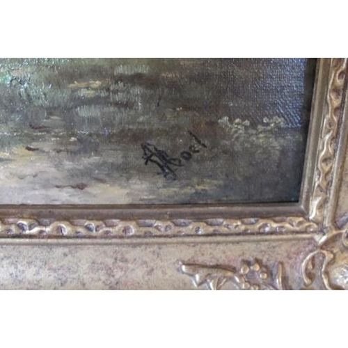 505 - John Henry Boel 1890-1915. Pair of framed oils on canvas.  Landscape scenes, signed lower left and r... 