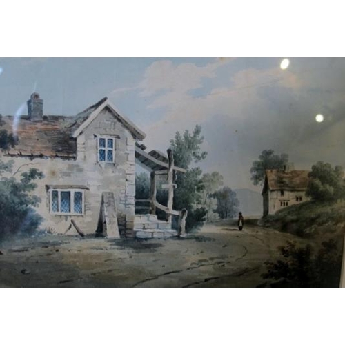 509 - Pair of framed and glazed watercolours. Country house by a river. 15cm x 22cm approx.
Condition repo... 